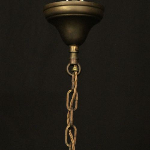 FRENCH BRONZE TWIN LIGHT ANTIQUE LANTERN - ADDITIONAL PHOTO 9
