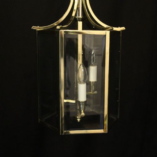 ENGLISH ART DECO TRIPLE LIGHT ANTIQUE LANTERN - ADDITIONAL PHOTO 2