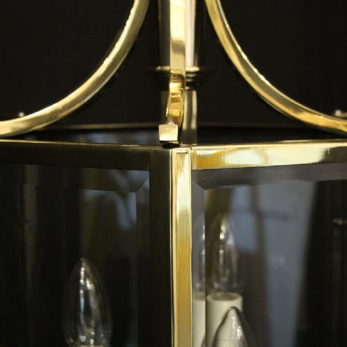 ENGLISH ART DECO TRIPLE LIGHT ANTIQUE LANTERN - ADDITIONAL PHOTO 6