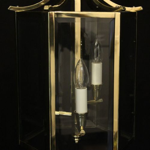 ENGLISH ART DECO TRIPLE LIGHT ANTIQUE LANTERN - ADDITIONAL PHOTO 7