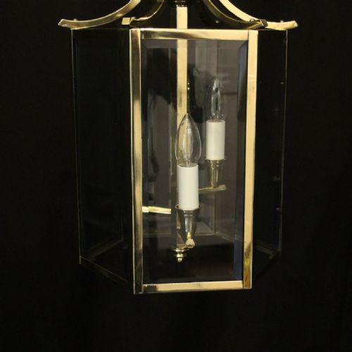ENGLISH ART DECO TRIPLE LIGHT ANTIQUE LANTERN - ADDITIONAL PHOTO 8