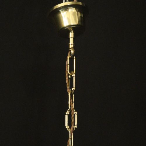 ENGLISH ART DECO TRIPLE LIGHT ANTIQUE LANTERN - ADDITIONAL PHOTO 9