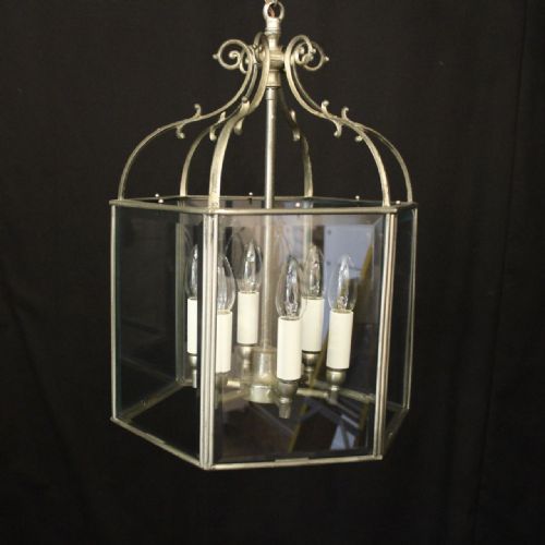 ENGLISH SILVER GILDED 6 LIGHT ANTIQUE LANTERN - ADDITIONAL PHOTO 1