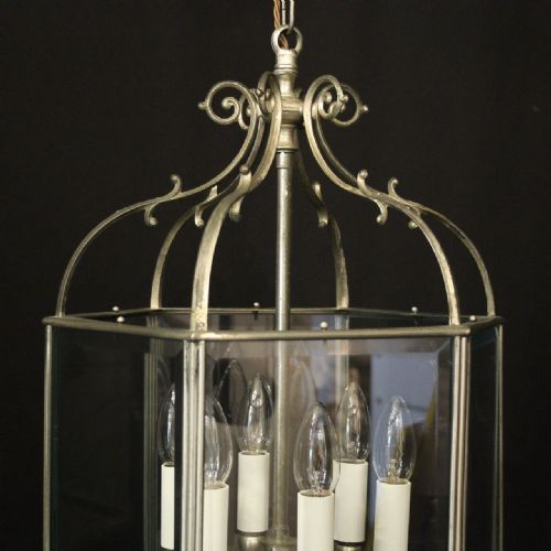 ENGLISH SILVER GILDED 6 LIGHT ANTIQUE LANTERN - ADDITIONAL PHOTO 2