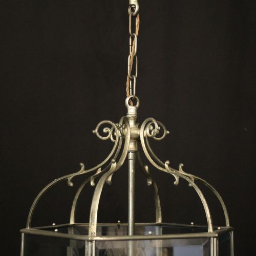 ENGLISH SILVER GILDED 6 LIGHT ANTIQUE LANTERN - ADDITIONAL PHOTO 5