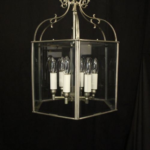 ENGLISH SILVER GILDED 6 LIGHT ANTIQUE LANTERN - ADDITIONAL PHOTO 8