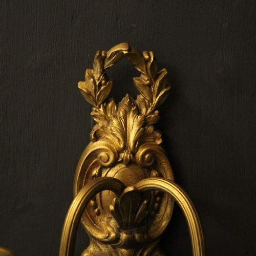 FRENCH PAIR OF GILDED BRONZE ANTIQUE WALL LIGHTS - ADDITIONAL PHOTO 5