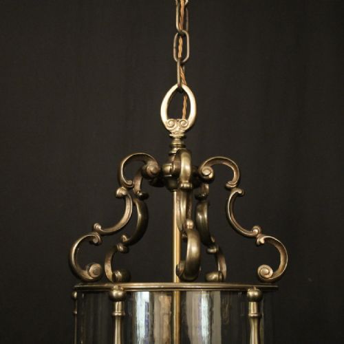 FRENCH BRONZE TRIPLE LIGHT ANTIQUE LANTERN - ADDITIONAL PHOTO 3