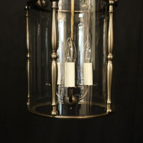 FRENCH BRONZE TRIPLE LIGHT ANTIQUE LANTERN - ADDITIONAL PHOTO 7