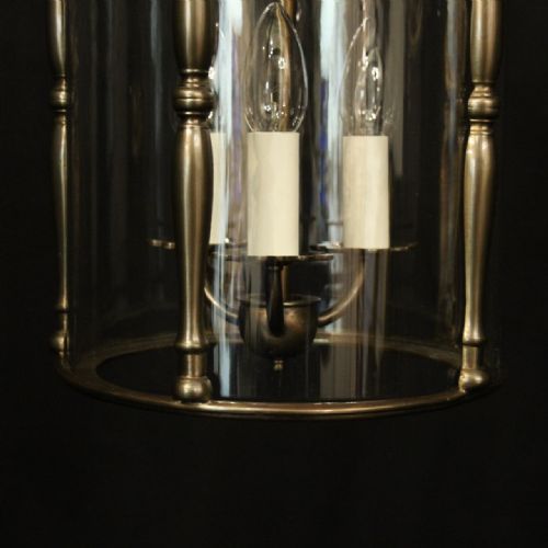 FRENCH BRONZE TRIPLE LIGHT ANTIQUE LANTERN - ADDITIONAL PHOTO 8