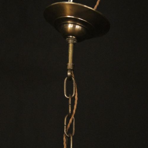 FRENCH BRONZE TRIPLE LIGHT ANTIQUE LANTERN - ADDITIONAL PHOTO 9
