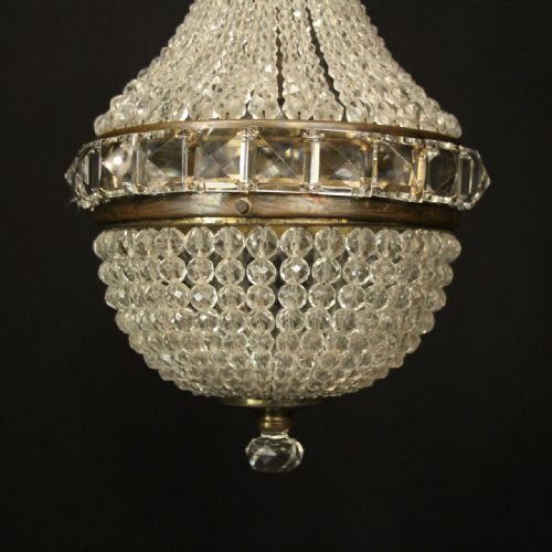 FRENCH TENT WATERFALL SINGLE LIGHT ANTIQUE CHANDELIER - ADDITIONAL PHOTO 1