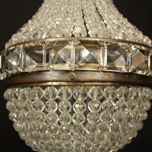 FRENCH TENT WATERFALL SINGLE LIGHT ANTIQUE CHANDELIER - ADDITIONAL PHOTO 4