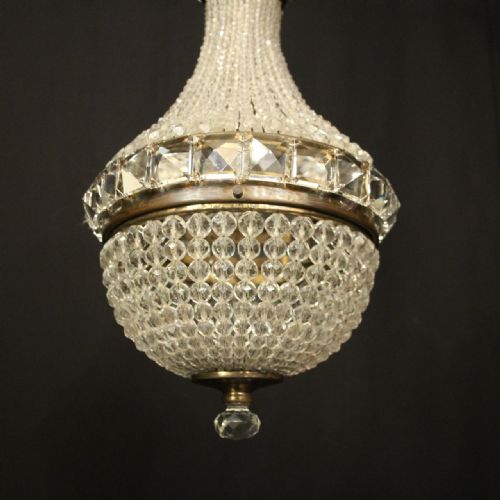 FRENCH TENT WATERFALL SINGLE LIGHT ANTIQUE CHANDELIER - ADDITIONAL PHOTO 5