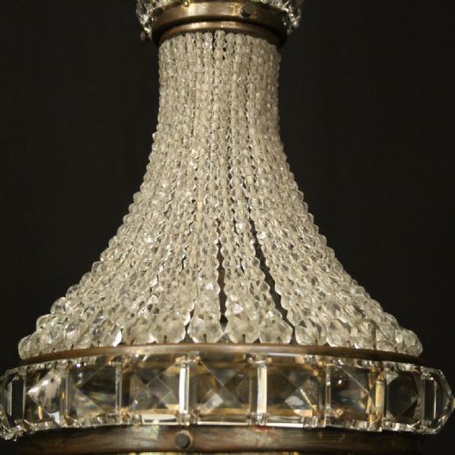 FRENCH TENT WATERFALL SINGLE LIGHT ANTIQUE CHANDELIER - ADDITIONAL PHOTO 6