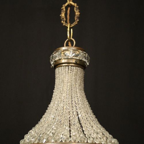 FRENCH TENT WATERFALL SINGLE LIGHT ANTIQUE CHANDELIER - ADDITIONAL PHOTO 7