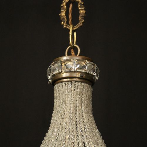 FRENCH TENT WATERFALL SINGLE LIGHT ANTIQUE CHANDELIER - ADDITIONAL PHOTO 8
