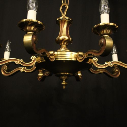 FRENCH GILDED BRASS 8 LIGHT CHANDELIER - ADDITIONAL PHOTO 7
