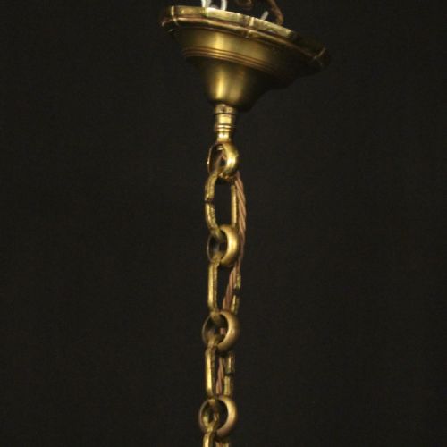 FRENCH GILDED BRASS 8 LIGHT CHANDELIER - ADDITIONAL PHOTO 9