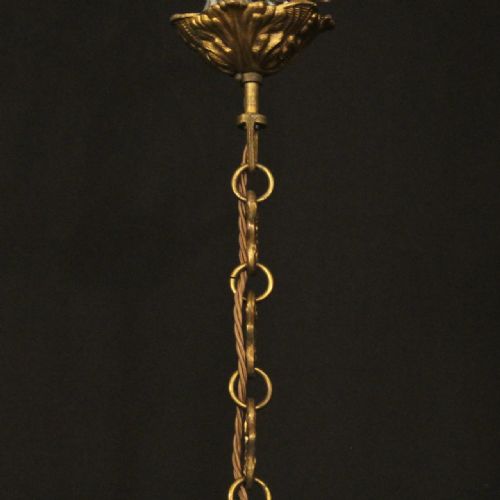 ITALIAN 12 LIGHT GILDED BRASS CRYSTAL ANTIQUE CHANDELIER - ADDITIONAL PHOTO 9