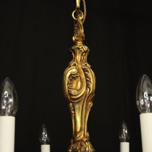 FRENCH GILDED BRONZE 8 LIGHT ANTIQUE CHANDELIER - ADDITIONAL PHOTO 6