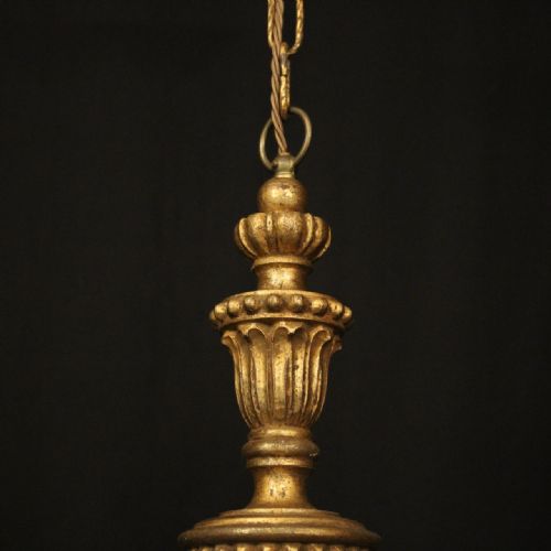 ITALIAN FLORENTINE 6 LIGHT GILTWOOD CHANDELIER - ADDITIONAL PHOTO 8