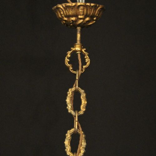 FRENCH 12 LIGHT GILDED BRASS CRYSTAL ANTIQUE CHANDELIER - ADDITIONAL PHOTO 9