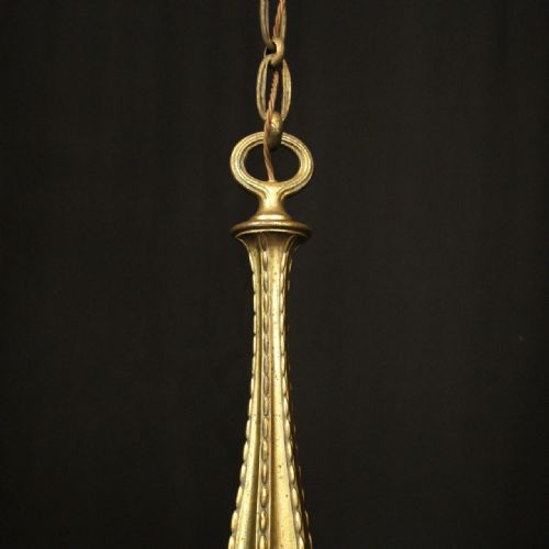 FRENCH GILDED BRONZE 6 LIGHT ANTIQUE CHANDELIER - ADDITIONAL PHOTO 7