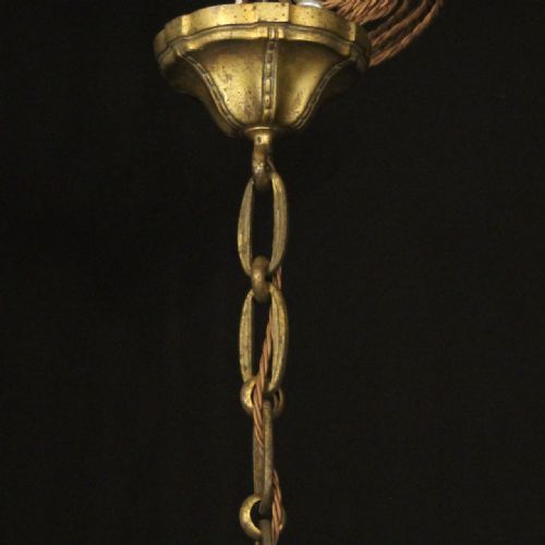 FRENCH GILDED BRONZE 6 LIGHT ANTIQUE CHANDELIER - ADDITIONAL PHOTO 9