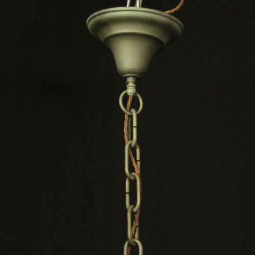 FRENCH POLYCHROME WROUGHT IRON 8 LIGHT ANTIQUE CHANDELIER - ADDITIONAL PHOTO 9
