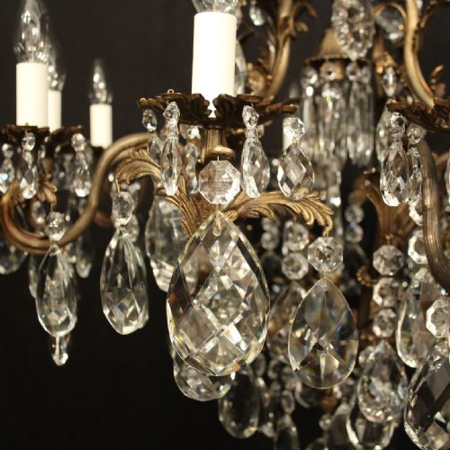 FRENCH GILDED BRONZE 13 LIGHT BIRDCAGE ANTIQUE CHANDELIER - ADDITIONAL PHOTO 2