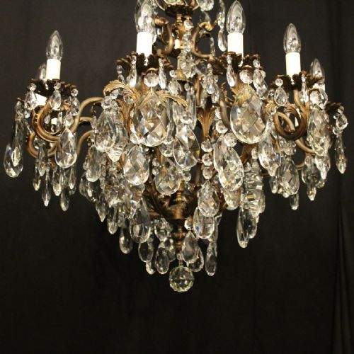 FRENCH GILDED BRONZE 13 LIGHT BIRDCAGE ANTIQUE CHANDELIER - ADDITIONAL PHOTO 3
