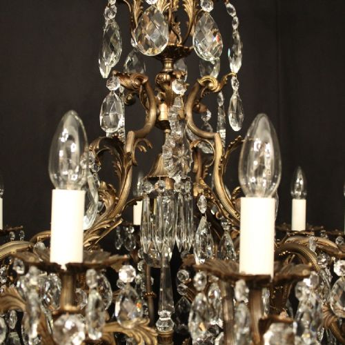 FRENCH GILDED BRONZE 13 LIGHT BIRDCAGE ANTIQUE CHANDELIER - ADDITIONAL PHOTO 8