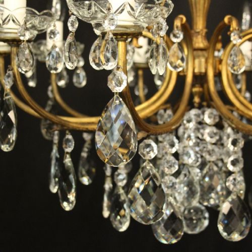 FRENCH 10 LIGHT GILDED CRYSTAL ANTIQUE CHANDELIER - ADDITIONAL PHOTO 3
