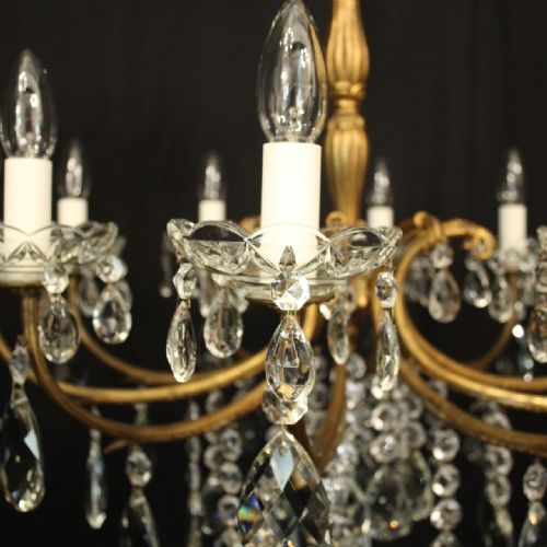 FRENCH 10 LIGHT GILDED CRYSTAL ANTIQUE CHANDELIER - ADDITIONAL PHOTO 6