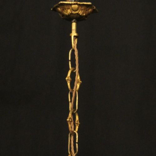 FRENCH 10 LIGHT GILDED CRYSTAL ANTIQUE CHANDELIER - ADDITIONAL PHOTO 9
