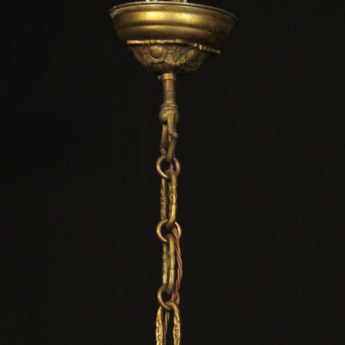 FRENCH GILDED CRYSTAL 6 LIGHT ANTIQUE CHANDELIER - ADDITIONAL PHOTO 9