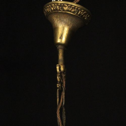 FRENCH GILDED BRONZE 12 LIGHT ANTIQUE CHANDELIER - ADDITIONAL PHOTO 9