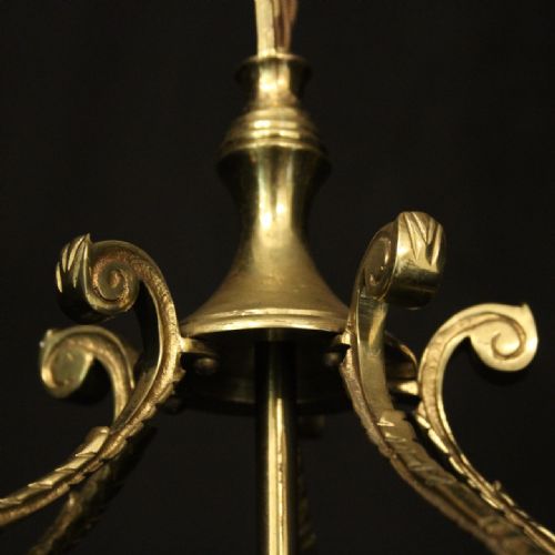 ENGLISH PAIR OF BRASS SINGLE LIGHT ANTIQUE HALL LANTERNS - ADDITIONAL PHOTO 5