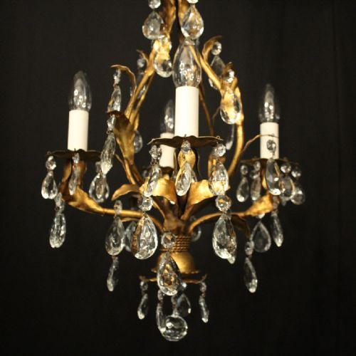 ITALIAN FLORENTINE 4 LIGHT LEAF CHANDELIER - ADDITIONAL PHOTO 2