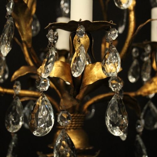 ITALIAN FLORENTINE 4 LIGHT LEAF CHANDELIER - ADDITIONAL PHOTO 5