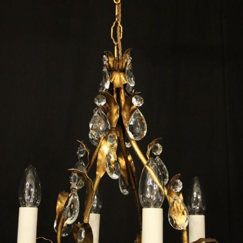 ITALIAN FLORENTINE 4 LIGHT LEAF CHANDELIER - ADDITIONAL PHOTO 7