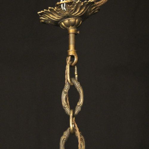 FRENCH GILDED BRONZE 8 LIGHT ANTIQUE CHANDELIER - ADDITIONAL PHOTO 9