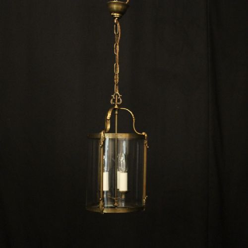 FRENCH GILDED TRIPLE LIGHT CONVEX HALL LANTERN - ADDITIONAL PHOTO 8