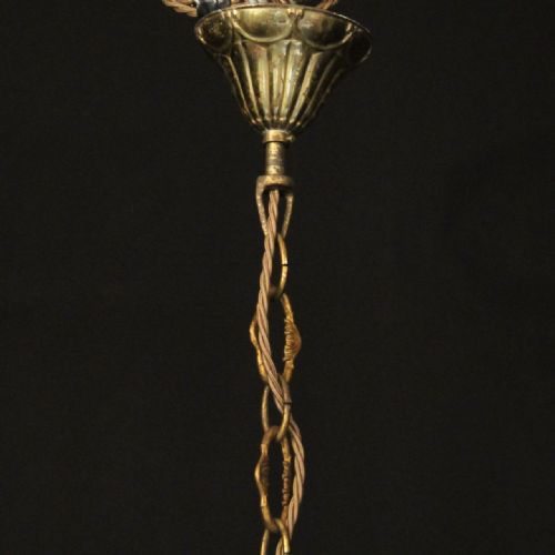 FRENCH 8 LIGHT GILDED BRASS ANTIQUE CHANDELIER - ADDITIONAL PHOTO 9