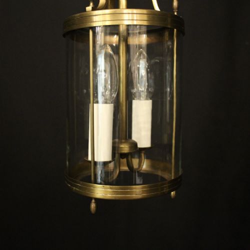 FRENCH PAIR OF GILDED BRASS TWIN LIGHT LANTERNS - ADDITIONAL PHOTO 4
