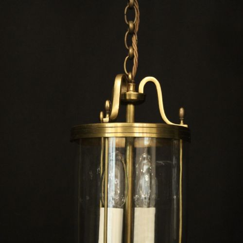 FRENCH PAIR OF GILDED BRASS TWIN LIGHT LANTERNS - ADDITIONAL PHOTO 5