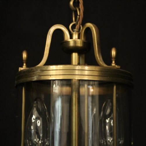 FRENCH PAIR OF GILDED BRASS TWIN LIGHT LANTERNS - ADDITIONAL PHOTO 6