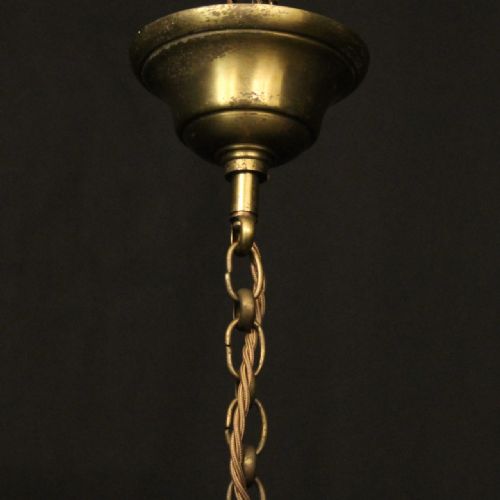 FRENCH PAIR OF GILDED BRASS TWIN LIGHT LANTERNS - ADDITIONAL PHOTO 9