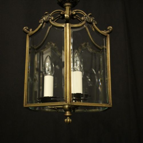 FRENCH GILDED BRONZE TRIPLE LIGHT HALL LANTERN - ADDITIONAL PHOTO 7